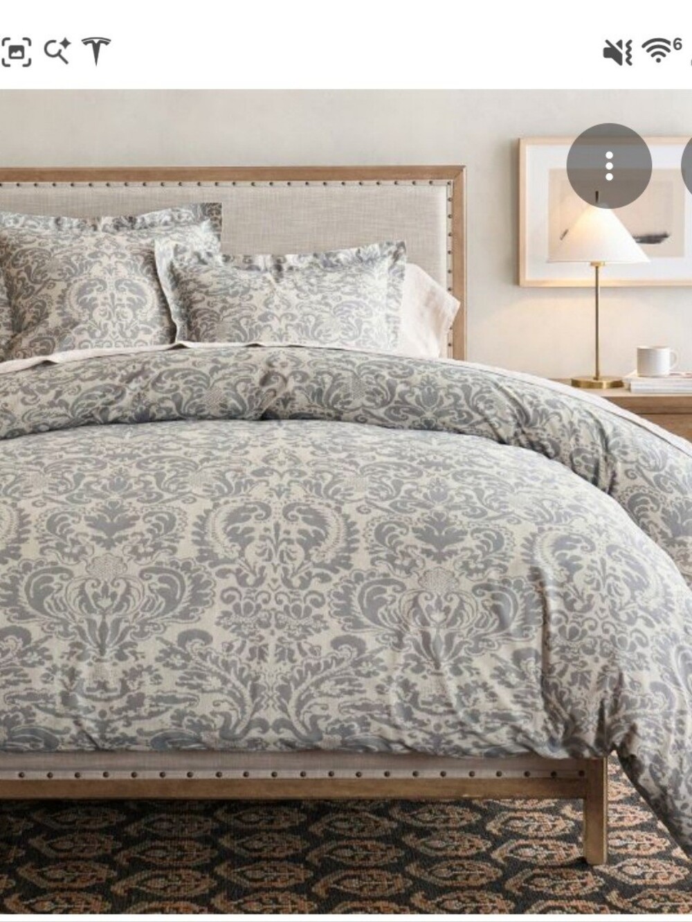 Pottery Barn Stella Damask Duvet Set